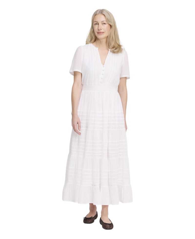Women's Juniper Short-Sleeve V-Neck Tiered Midi Dress