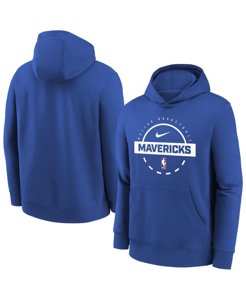 Big Boys and Girls Blue Dallas Mavericks 2025/26 Club Fleece Practice Hoodie
