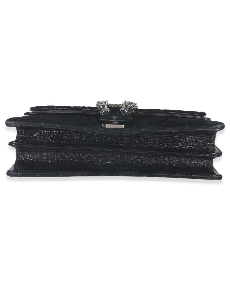 Black GG Embossed Velvet Small Dionysus Chain Bag