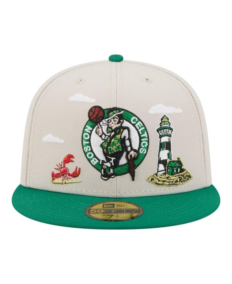 Men's Tan/Kelly Green Boston Celtics Localized City Icon 59FIFTY Fitted Hat