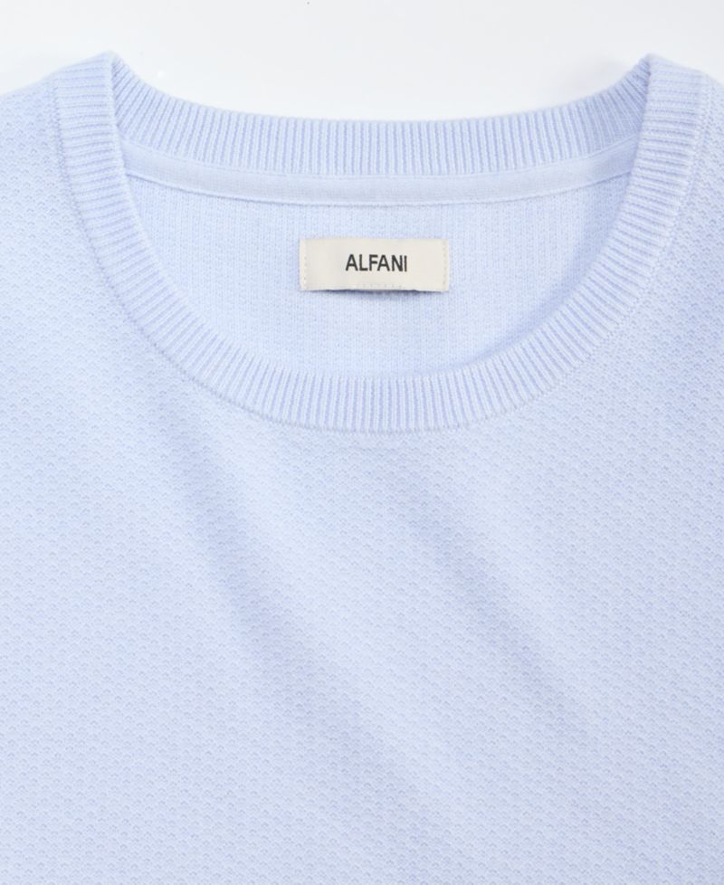 Men's Oversized Piqu&eacute; Knit Short-Sleeve Sweater