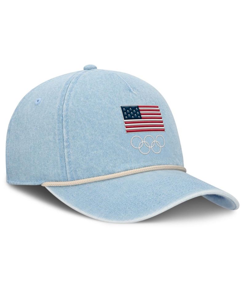 Women's Light Blue Team USA Denim Rope Adjustable Hat