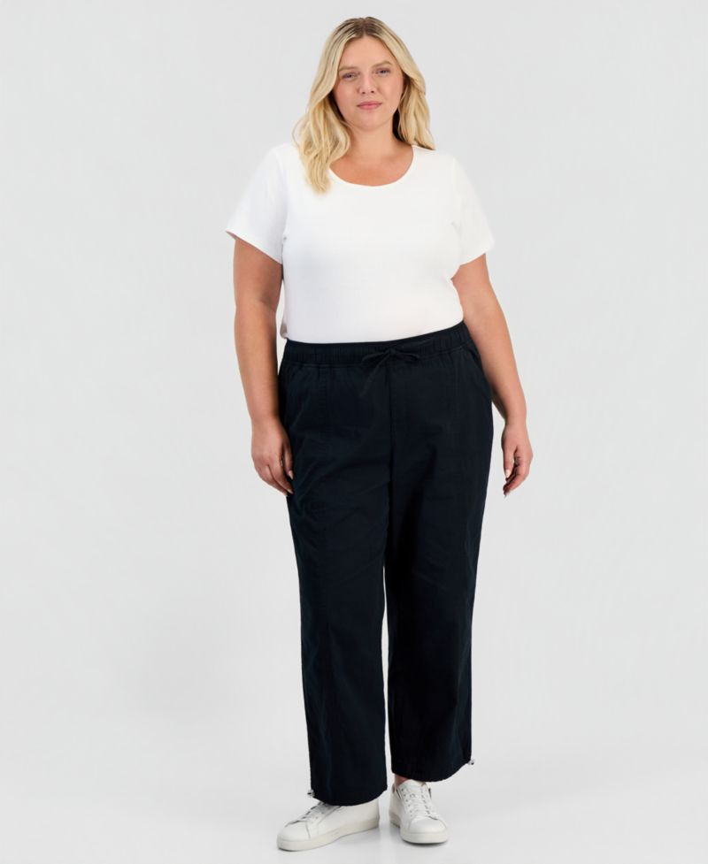 Petite Utility Bungee Pull-On Ankle Pants