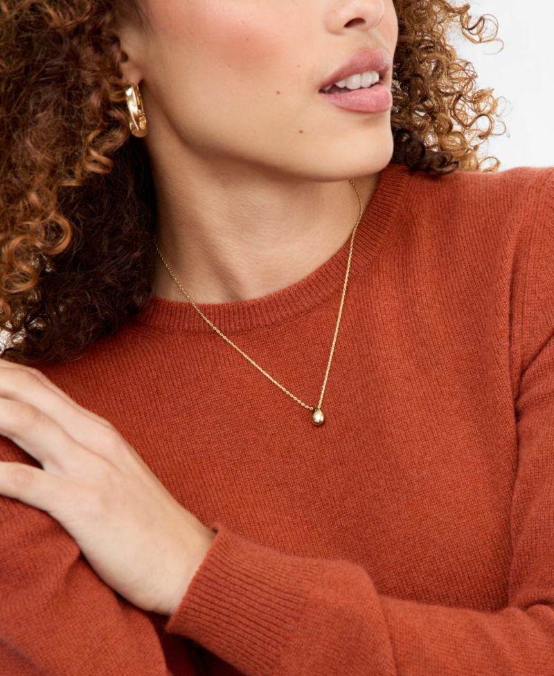 100% Cashmere Women's Petite Long-Sleeve Crewneck Sweater