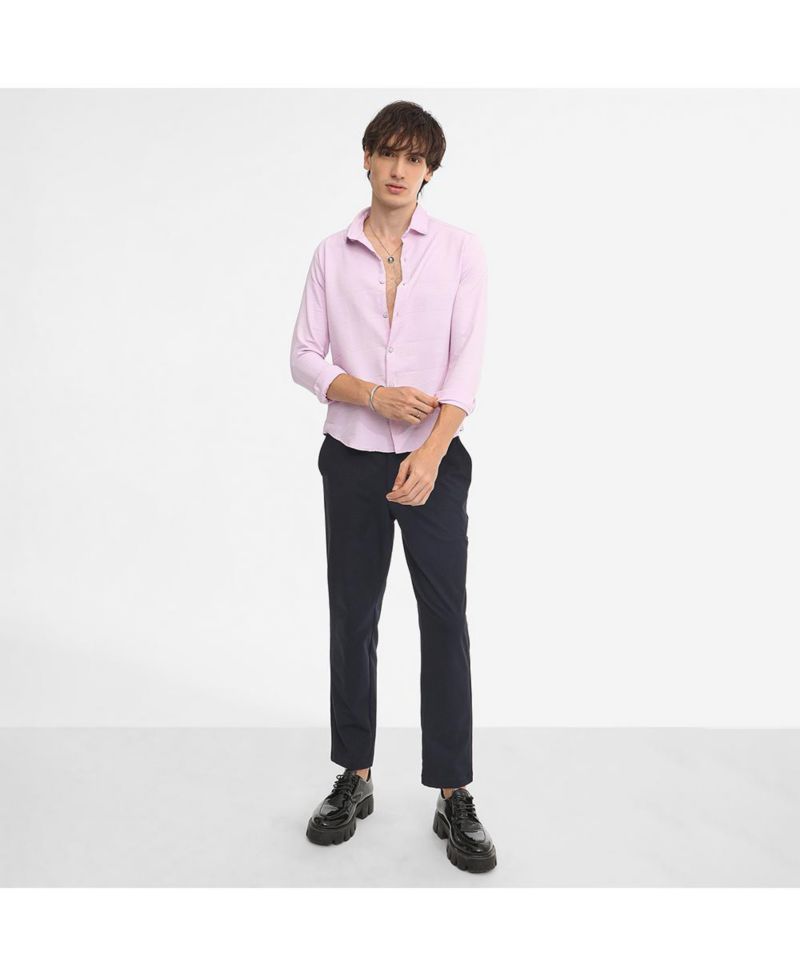 Men's Chevron-Textured Shirt
