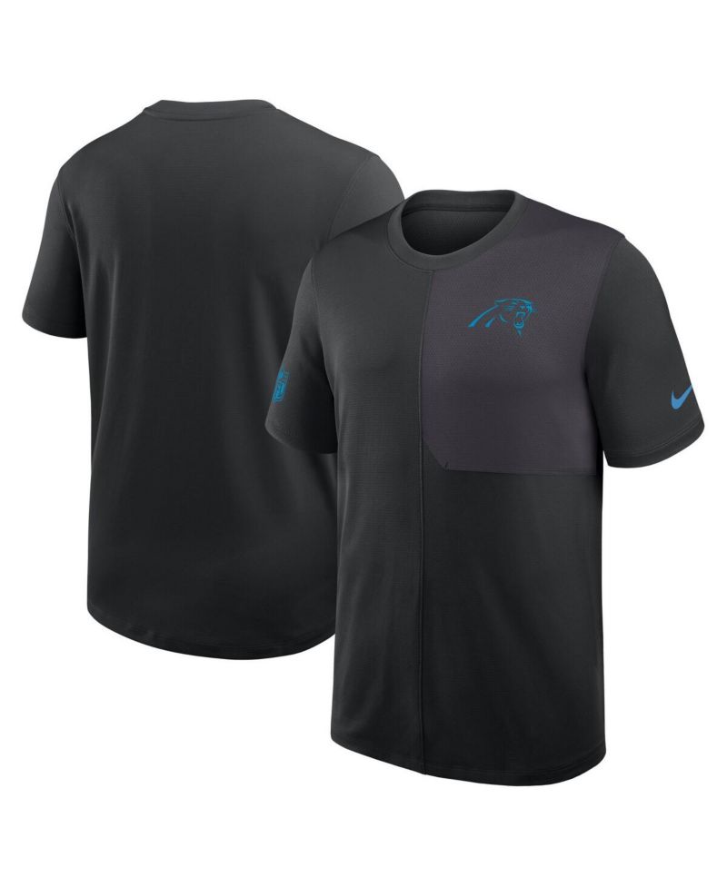 Men's Black Carolina Panthers Sideline UV Performance Coach Shirt