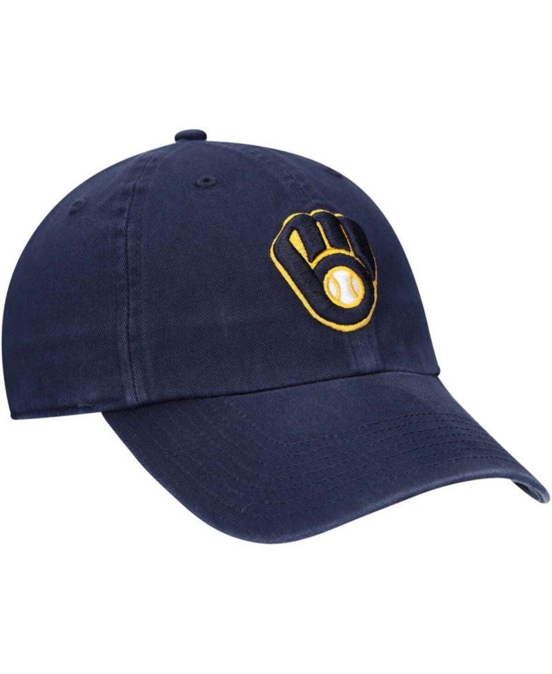 Youth Navy Milwaukee Brewers Team Logo Clean Up Adjustable Hat