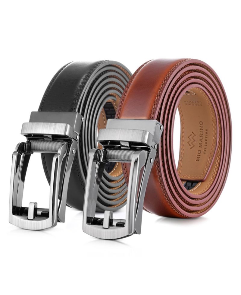 Men's Swank Hasp Leather 2 Pack Linxx Ratchet Belt