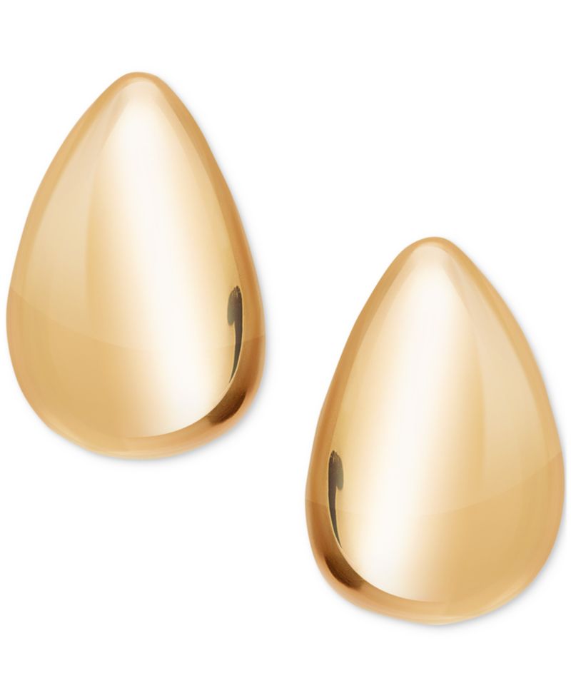 Polished Teardrop Dome Stud Earrings in 10k Gold, 5/8"
