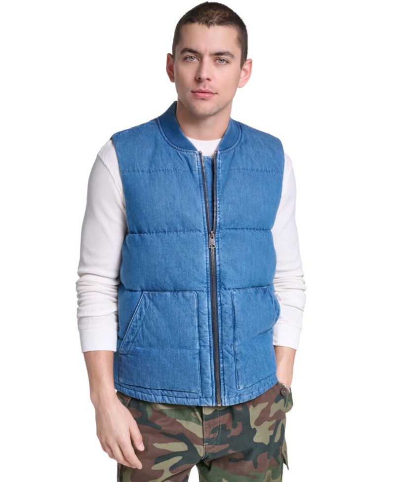 Men's Quilted Denim Classic-Fit Vest