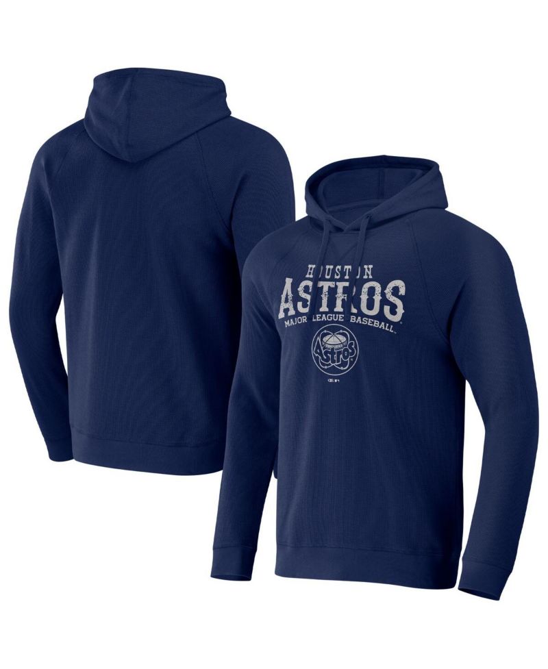 Men's Darius Rucker Collection by Navy Distressed Houston Astros Waffle-Knit Raglan Pullover Hoodie