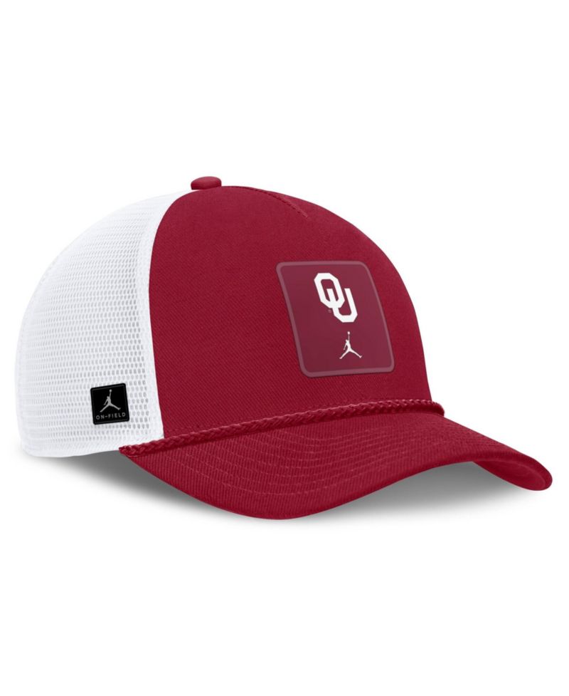 Men's and Women's Crimson Oklahoma Sooners 2026 On-Field Gameday Rope Trucker Adjustable Hat