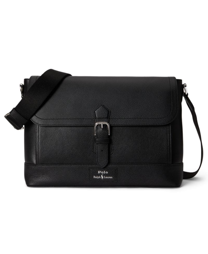 Men's Pebbled Leather Messenger Bag