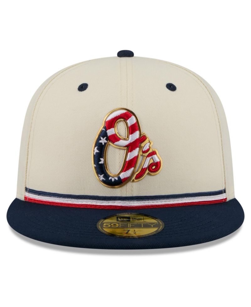 Men's Cream/Navy Baltimore Orioles USA 250 Fourth of July 59FIFTY Fitted Hat
