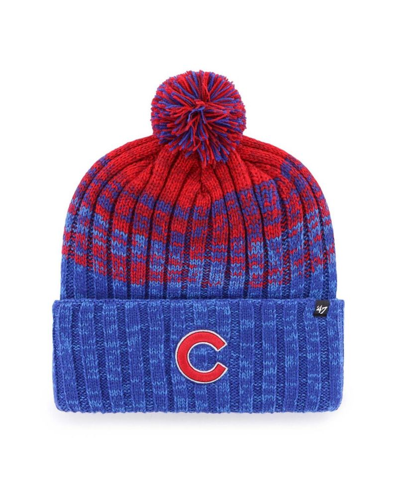 Men's Royal Chicago Cubs Cascade Cuffed with Pom Knit Hat