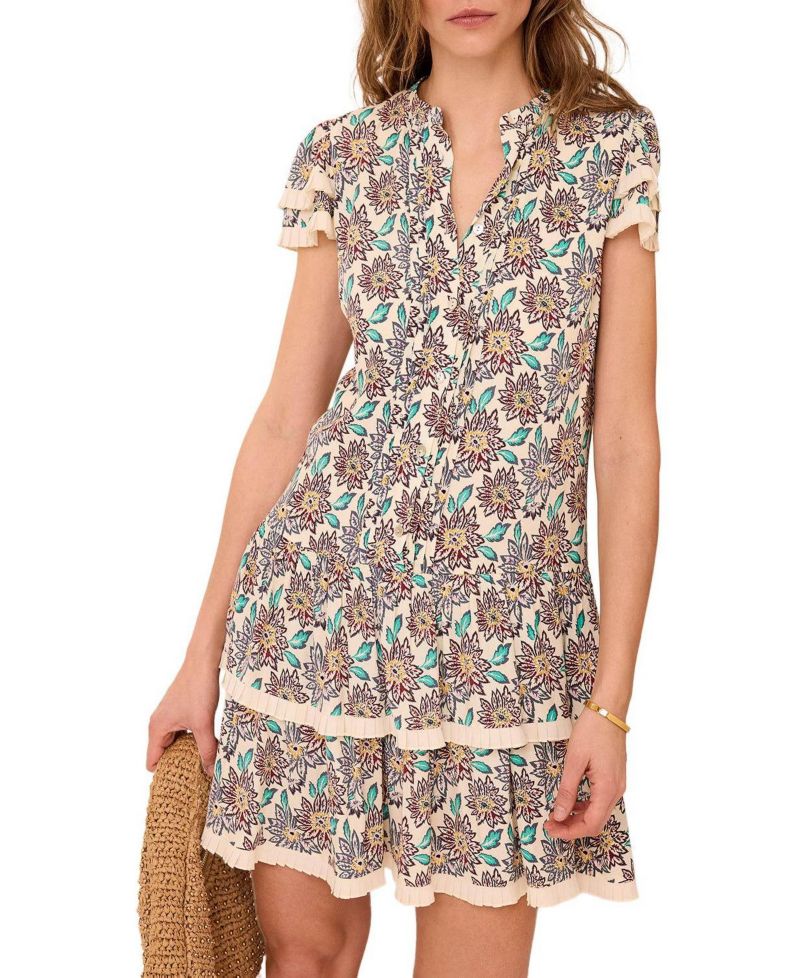 Women's Soft Petal Ruffle Mini Dress