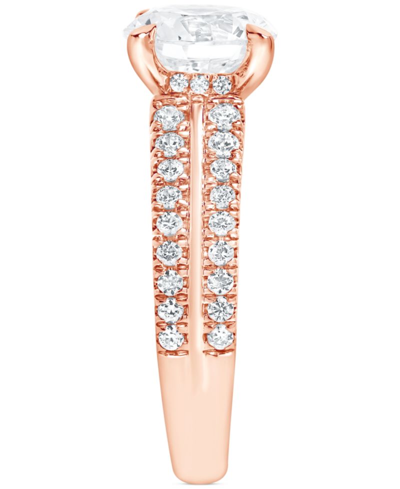 IGI Certified Lab Grown Two-Row Diamond Engagement Ring (3 ct. t.w.) in 14k Yellow, White or Rose Gold