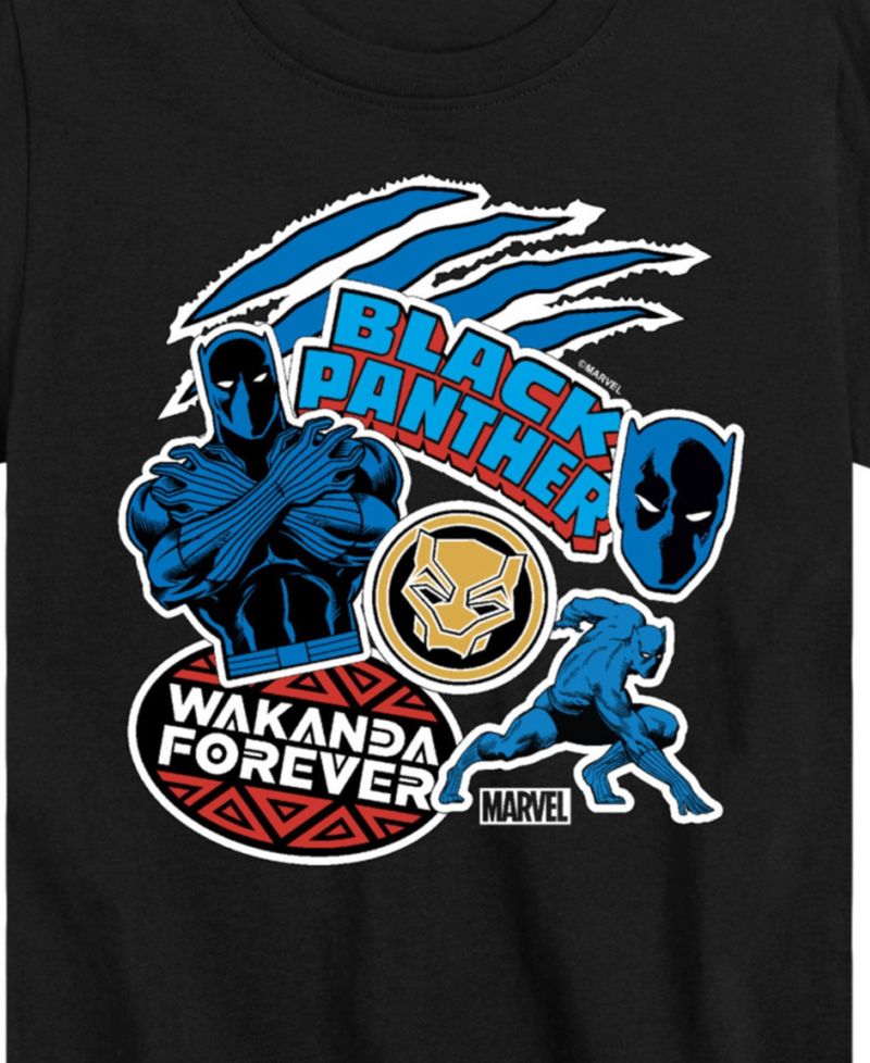 Big Boys Black Panther Stickers Graphic T-Shirt