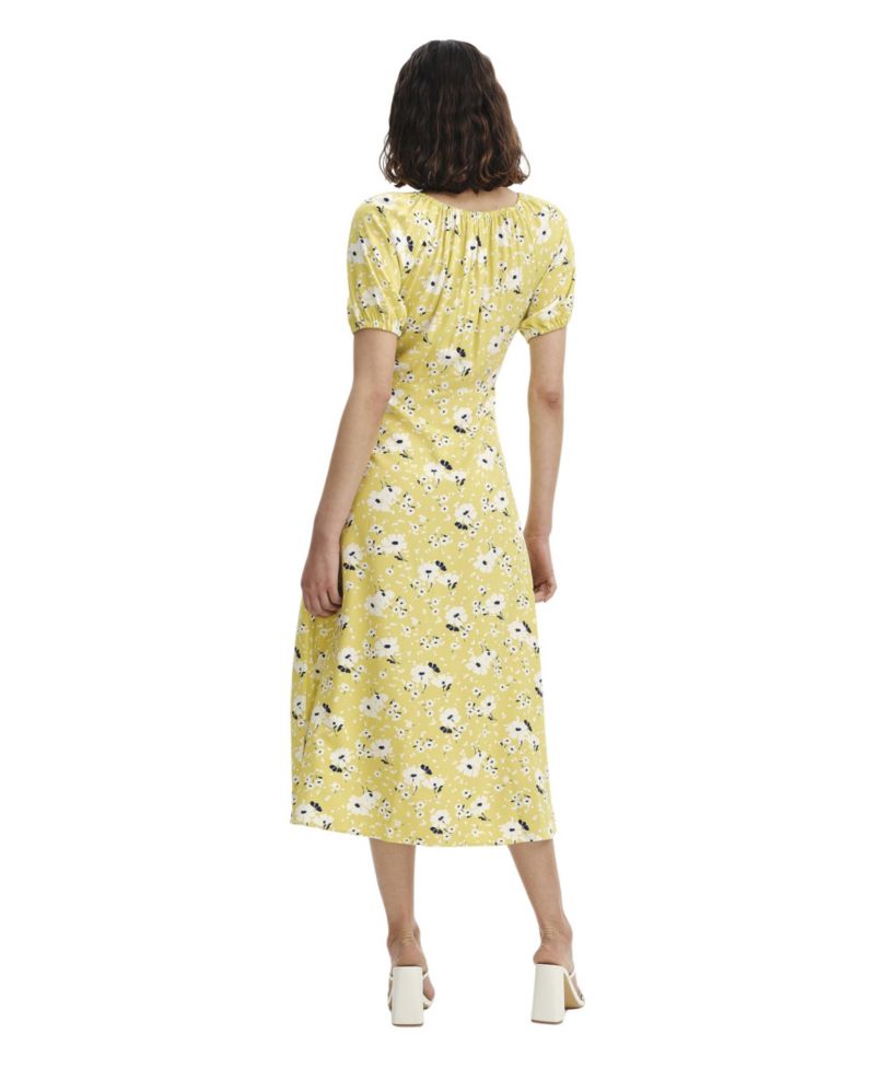 Women's Jada Puff-Sleeve Scoop-Neck Midi Dress