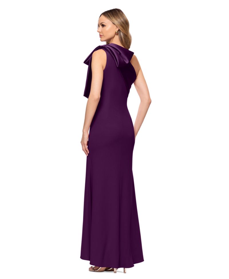 Women's Bow-Trimmed One-Shoulder Gown