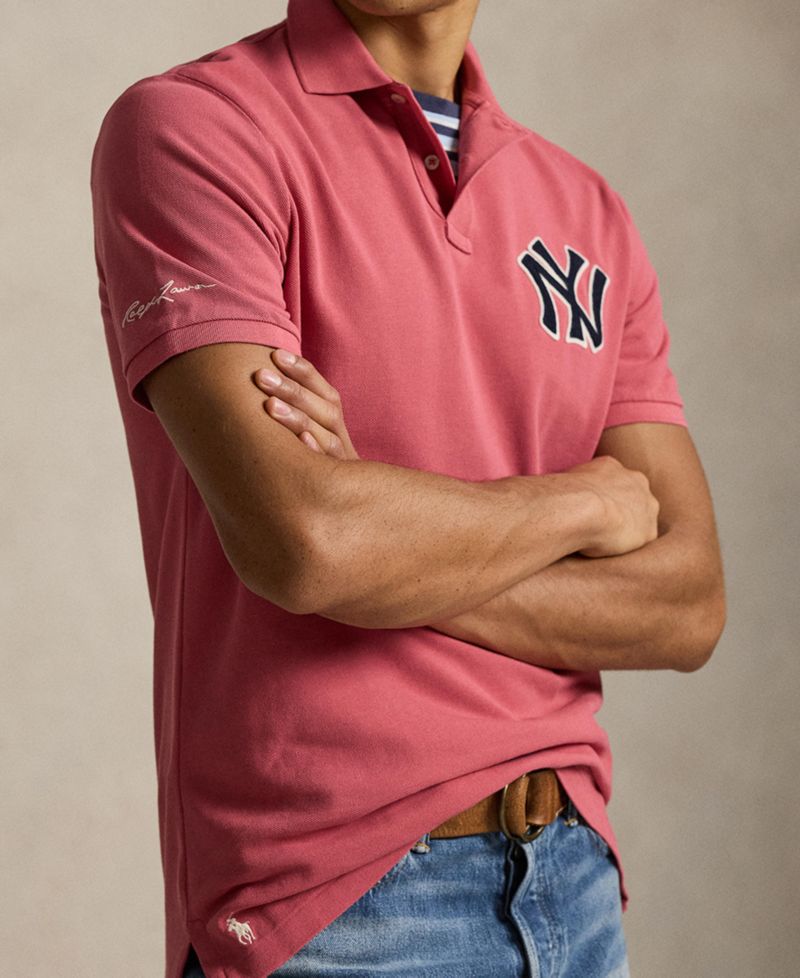 Men's Yankees Logo Mesh Polo Shirt