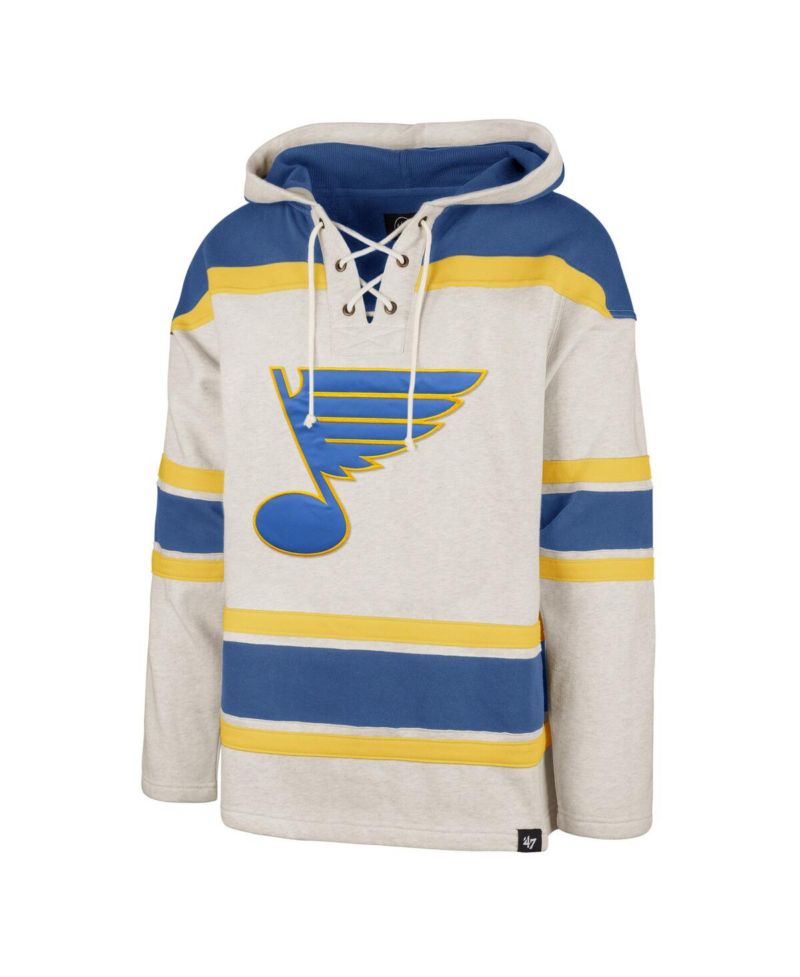 Men's Oatmeal St. Louis Blues Rockaway Lace-Up Pullover Hoodie