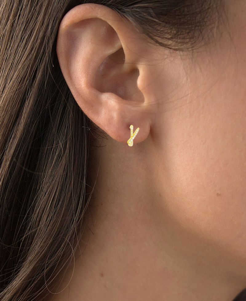 Overlapped Hoop Earrings in 14K Gold Plated or Sterling Silver