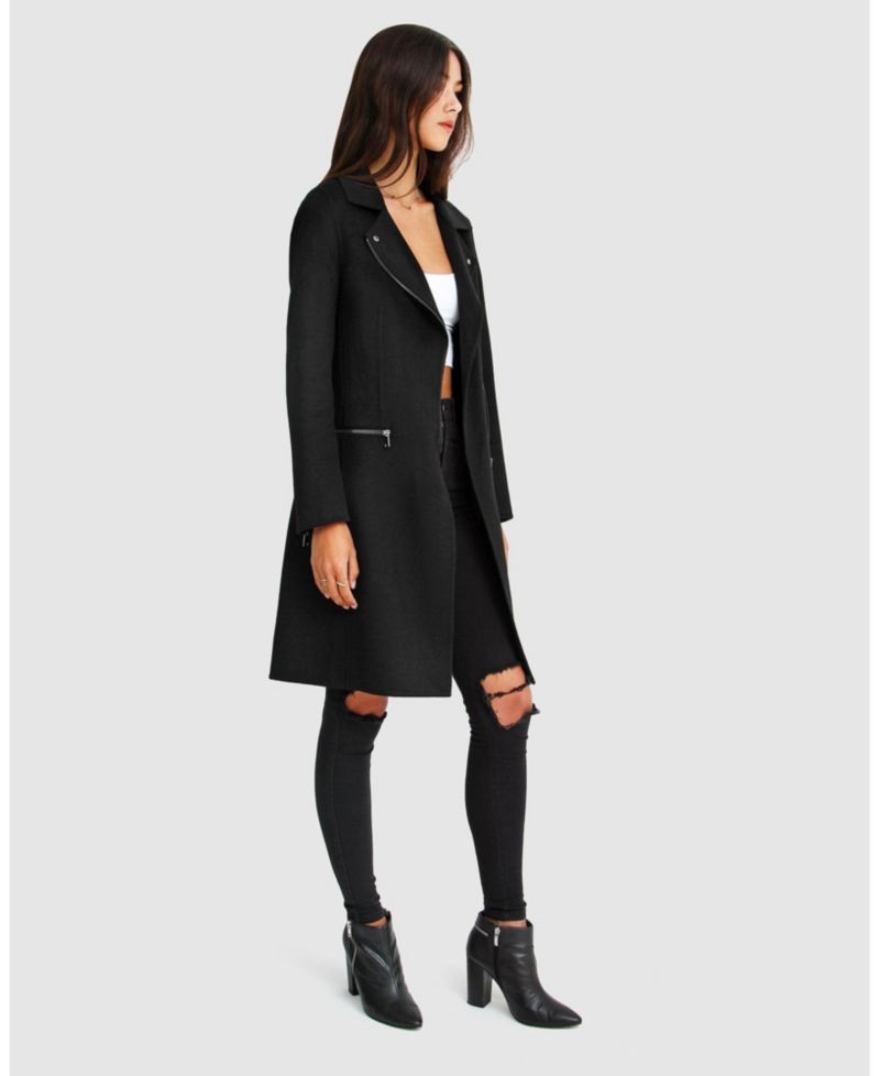Women NEW FIT Last Chance Wool Blend Moto Coat