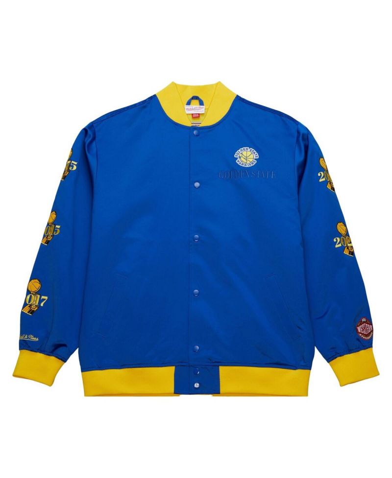 Men's Royal Golden State Warriors Hardwood Classics Team OG 3.0 Lightweight Satin Full-Snap Jacket