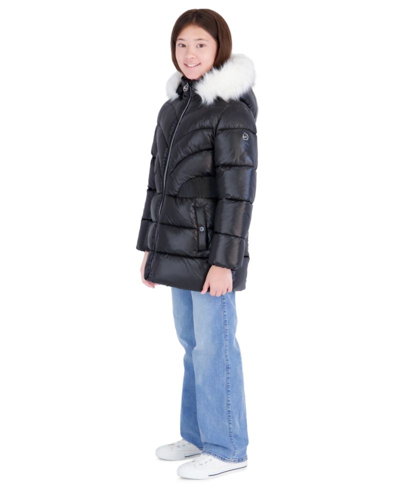 Girls' 7-16 Heavy Weight Stadium Length Hooded Jacket