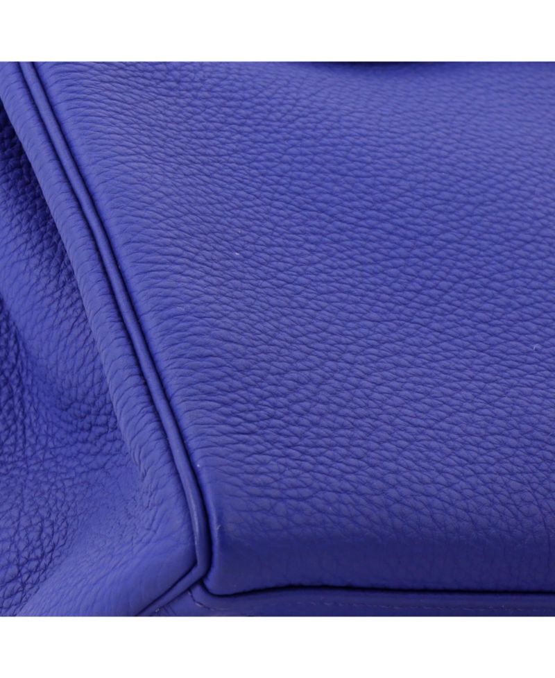 Kelly 28 Handbag Blue Togo with Palladium Hardware