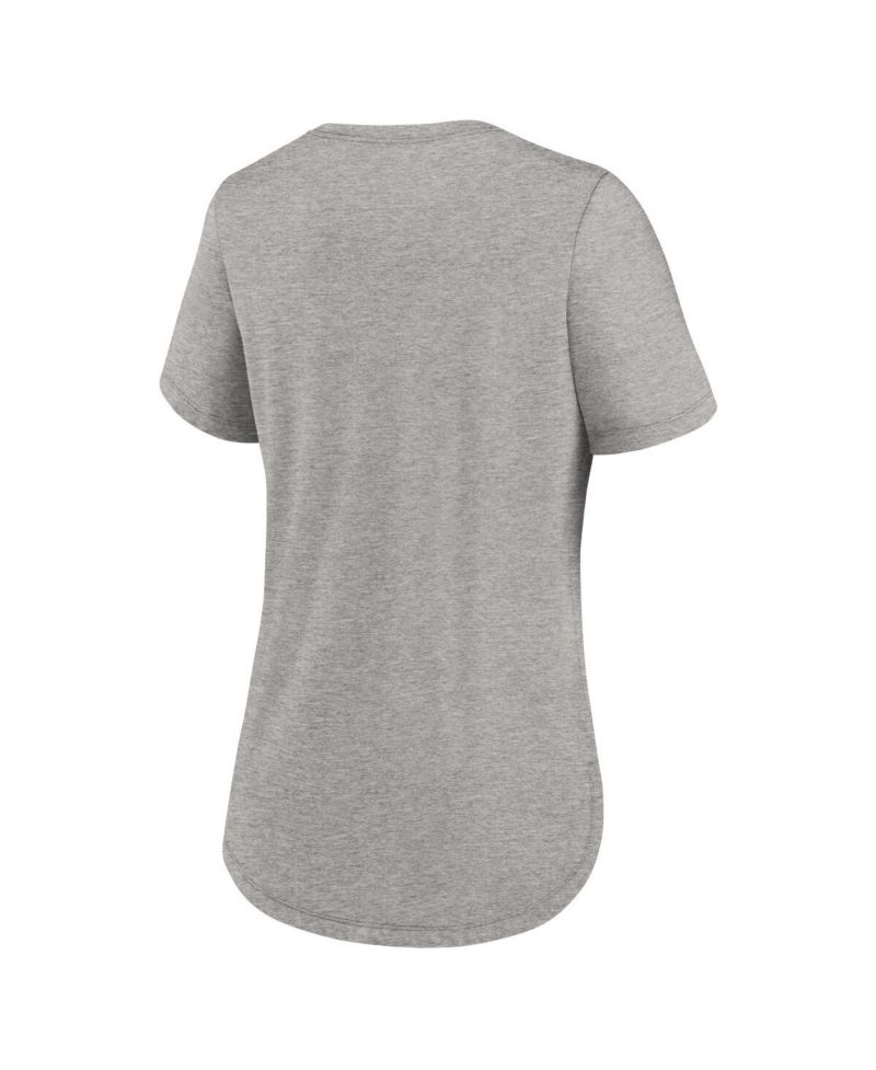 Women's Heather Gray Pittsburgh Steelers Fashion Tri-Blend T-Shirt