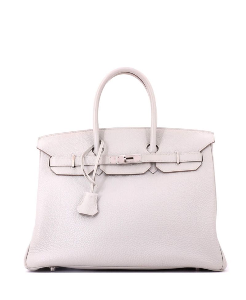 Birkin 35 Handbag Grey Togo with Palladium Hardware