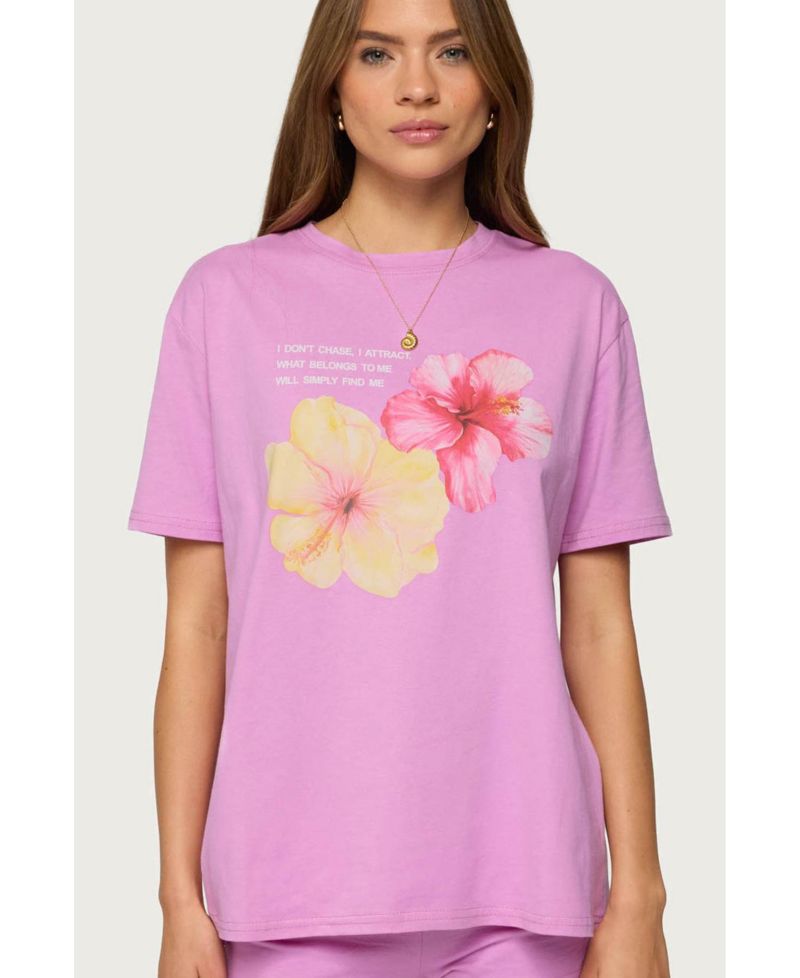 Womens Fleur Hibiscus Graphic T Shirt