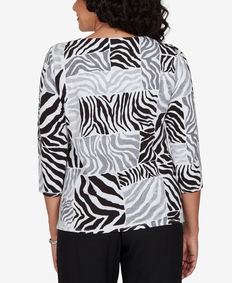 Petite Zebra Blocks Knit Top