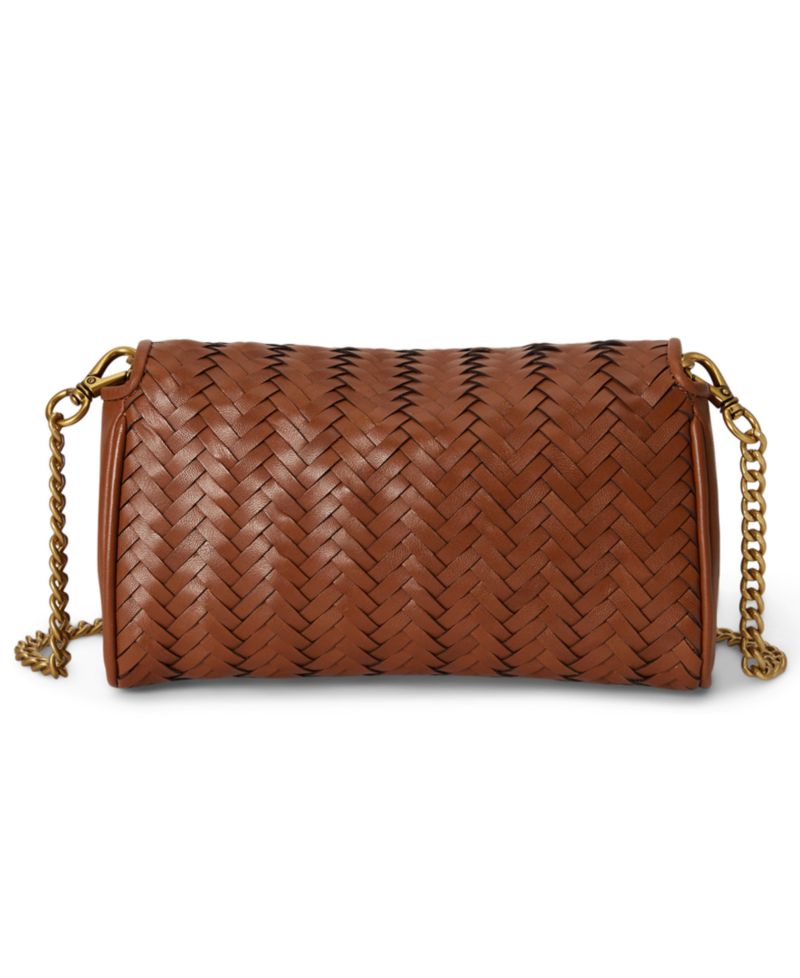 Turn-Lock Woven Leather Wristlet