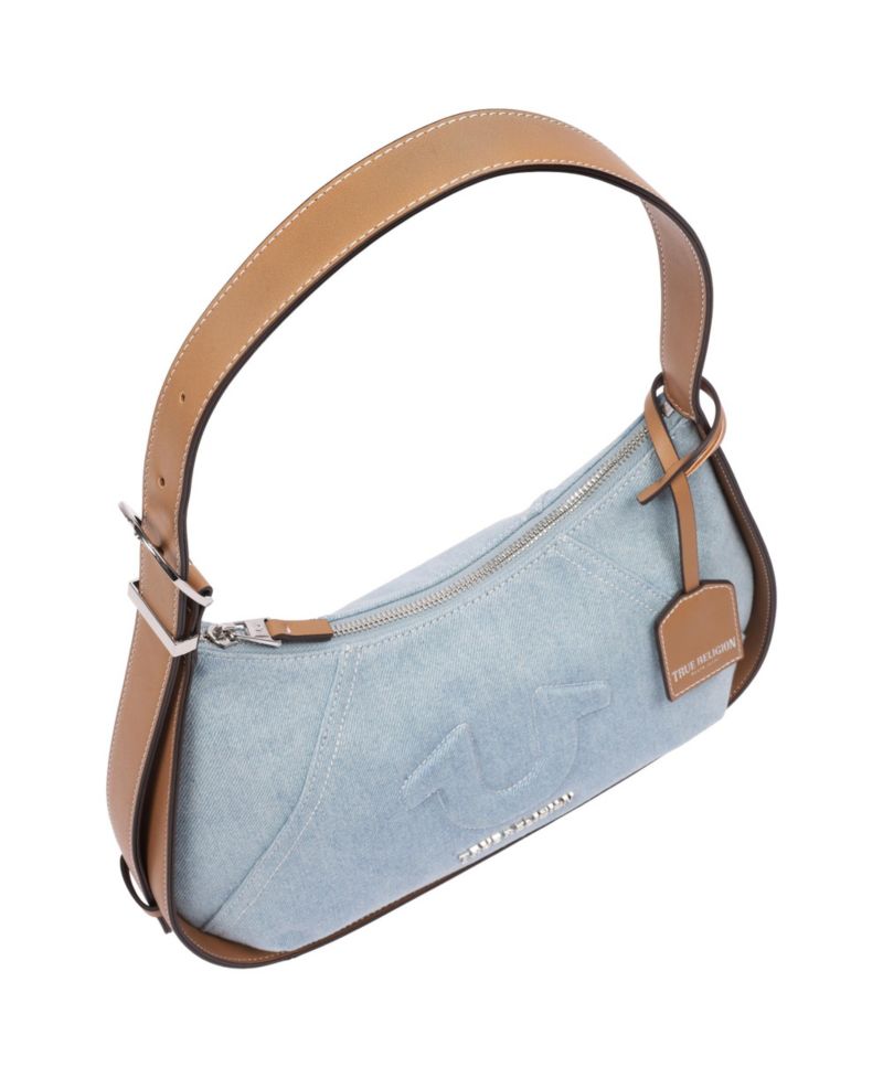 Denim Raised Horseshoe Hobo