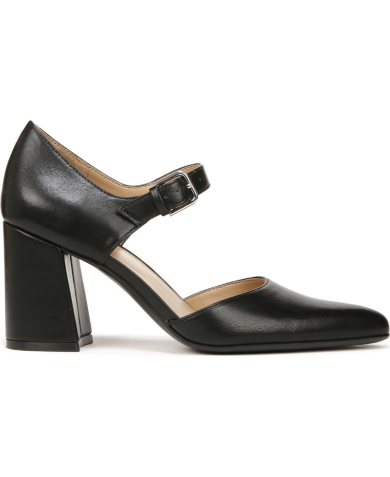 Women's Pixie Mary Jane Pointed Toe Block Heel Pumps