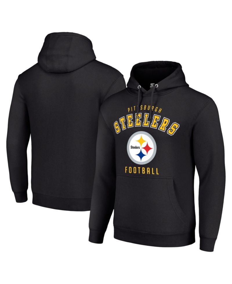 Men's and Women's Black Pittsburgh Steelers Logo Pullover Hoodie