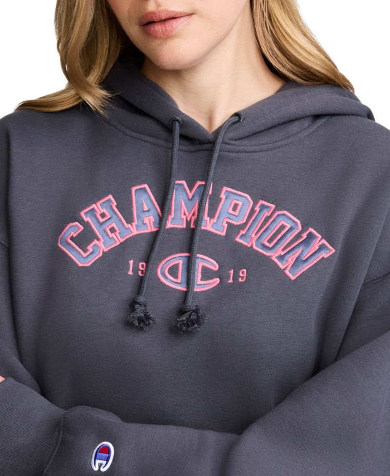 Women's Fleece Long-Sleeve Satin Applique Hoodie