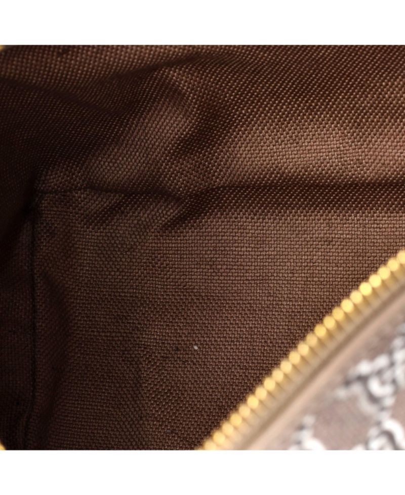 Super Mini Ophidia Zip Shoulder Bag GG Shadow Coated Canvas