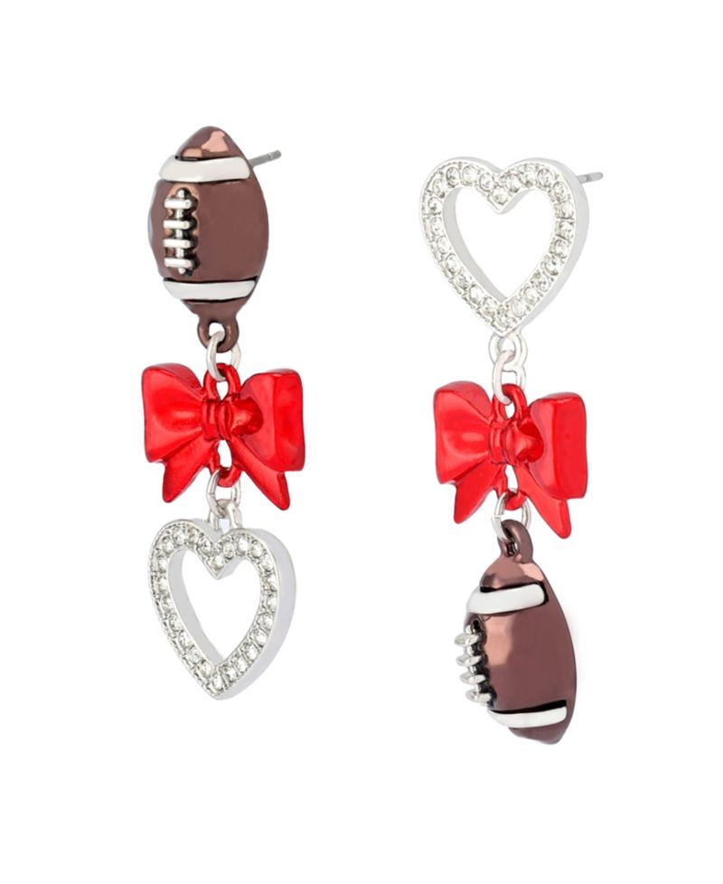 Faux Stone Kick Off Football Mismatch Earrings