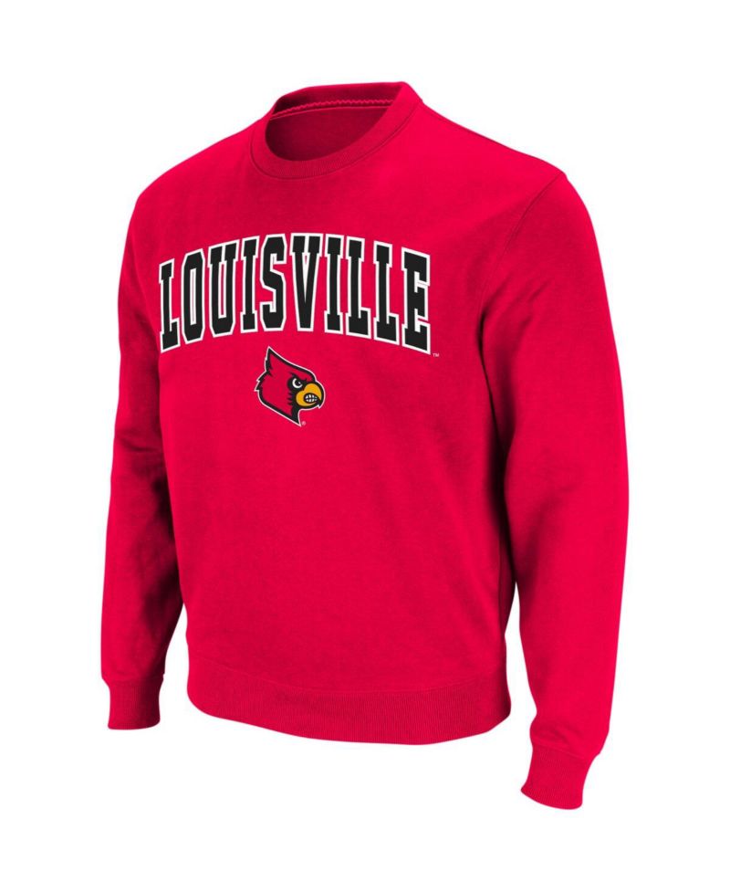 Men's Louisville Cardinals Arch and Logo Crew Neck Sweatshirt