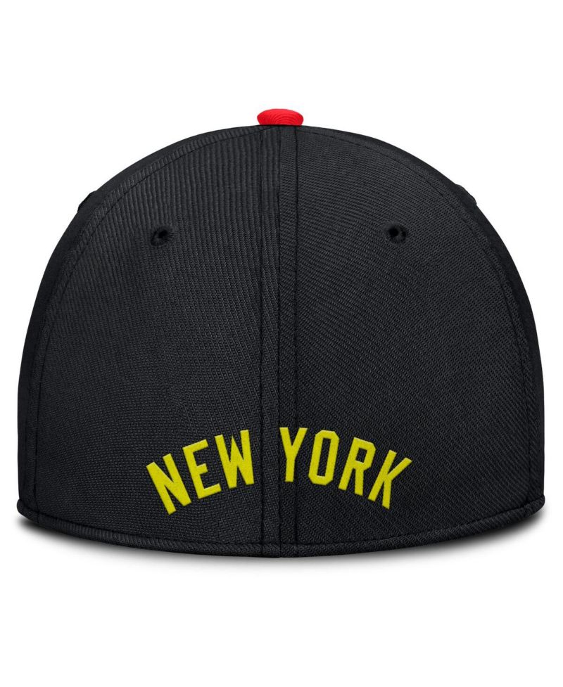 Men's Crimson/Black New York Yankees Neon 90s Rise Swoosh Flex Hat