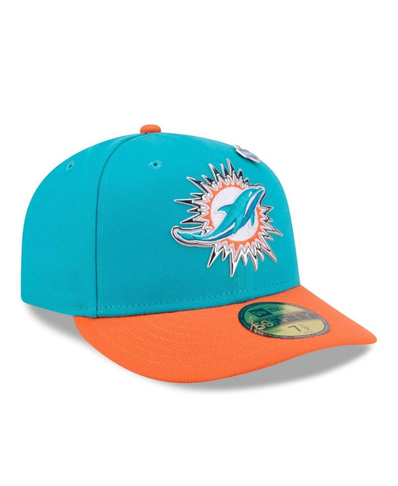 Men's Aqua/Orange Miami Dolphins 2026 NFL Draft Pre-Curved 59FIFTY Fitted Hat