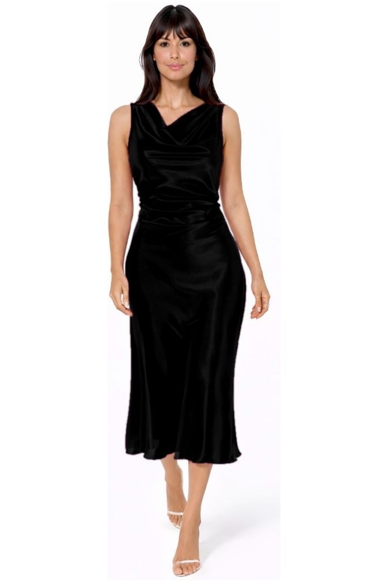 Women's Satin Cowl Maxi Dress