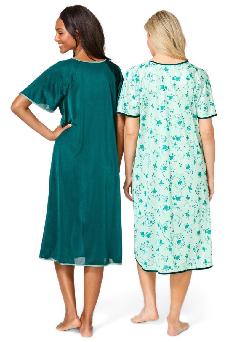Plus Size Only Necessities 2-Pack Short Silky Gown