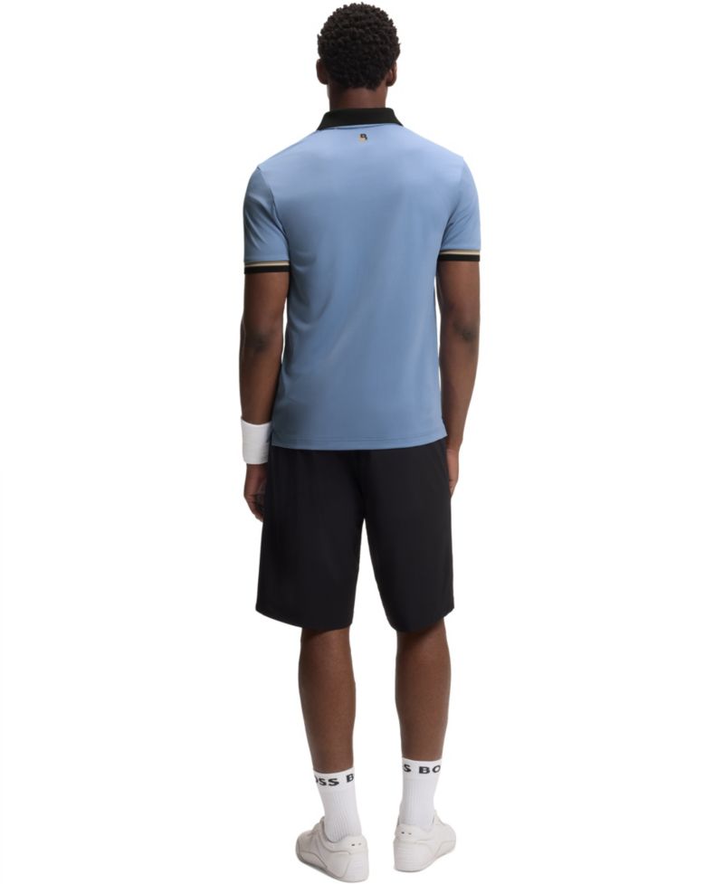 Men's Signature-Stripe Active Slim-Fit Polo Shirt