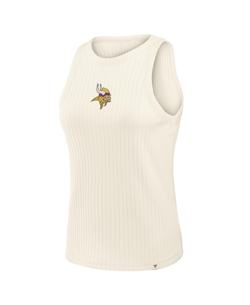 Women's Cream Minnesota Vikings Star Play Tri-Blend Ribbed Tank Top