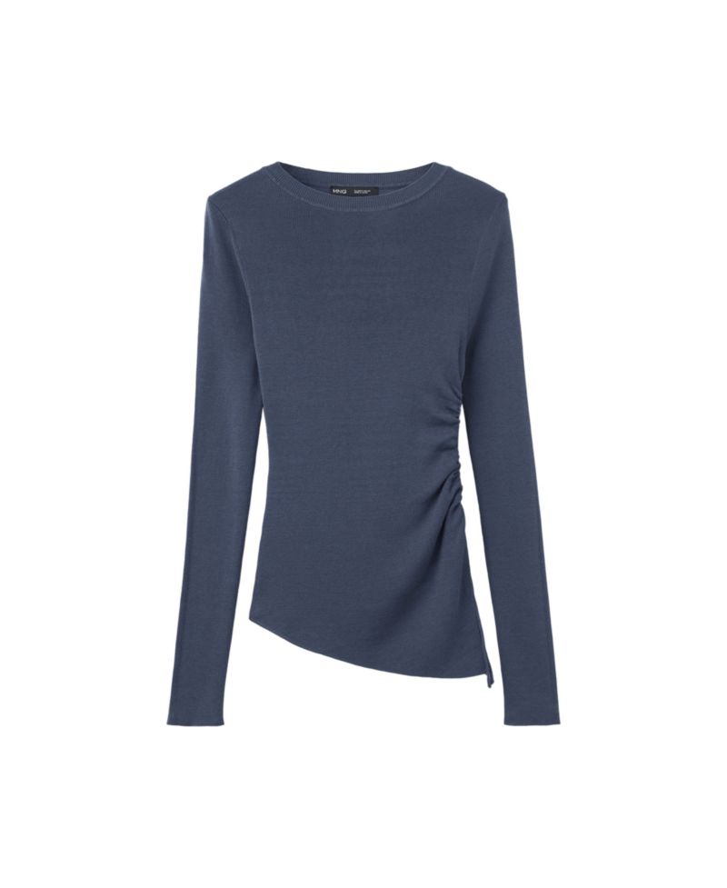 Women's Ruched Fine-Knit Sweater